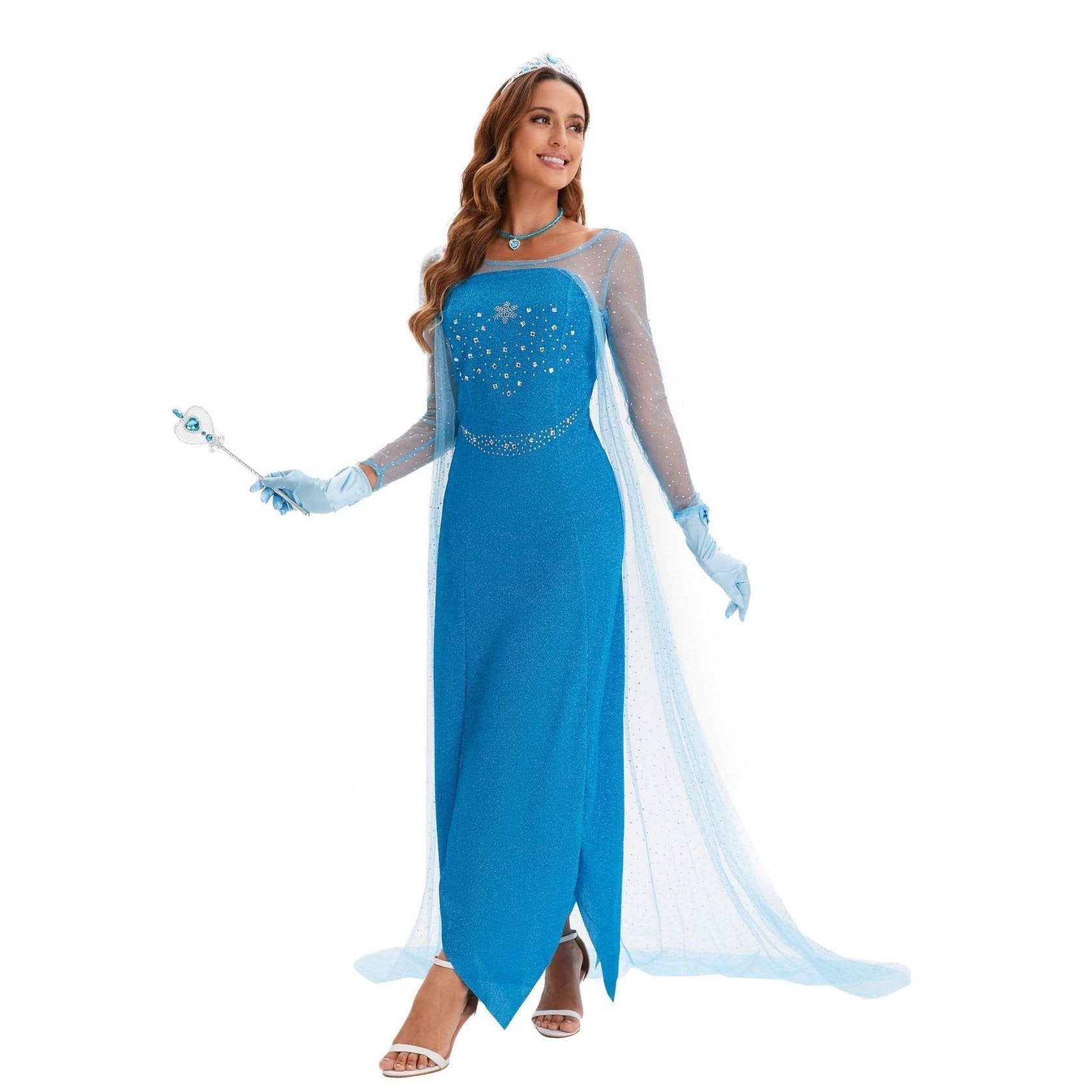 Buy2024 New Elsa Frozen Queen Costume Carnival Cosplay Suit Now Cheaper With 3 - 5 Days Ship - PajamasBuy