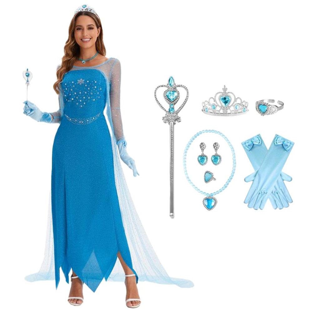 Buy2024 New Elsa Frozen Queen Costume Carnival Cosplay Suit Now Cheaper With 3 - 5 Days Ship - PajamasBuy