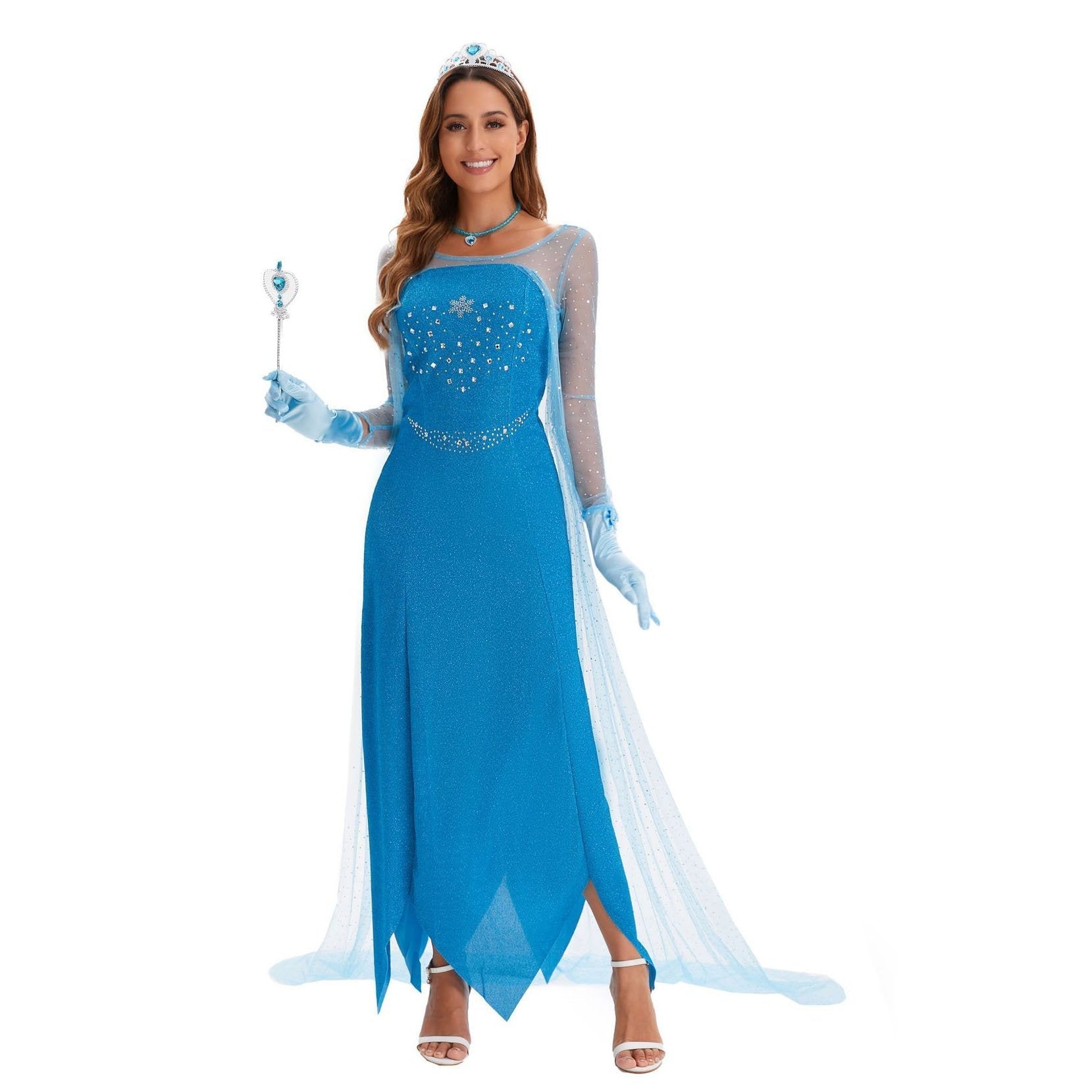 Buy2024 New Elsa Frozen Queen Costume Carnival Cosplay Suit Now Cheaper With 3 - 5 Days Ship - PajamasBuy