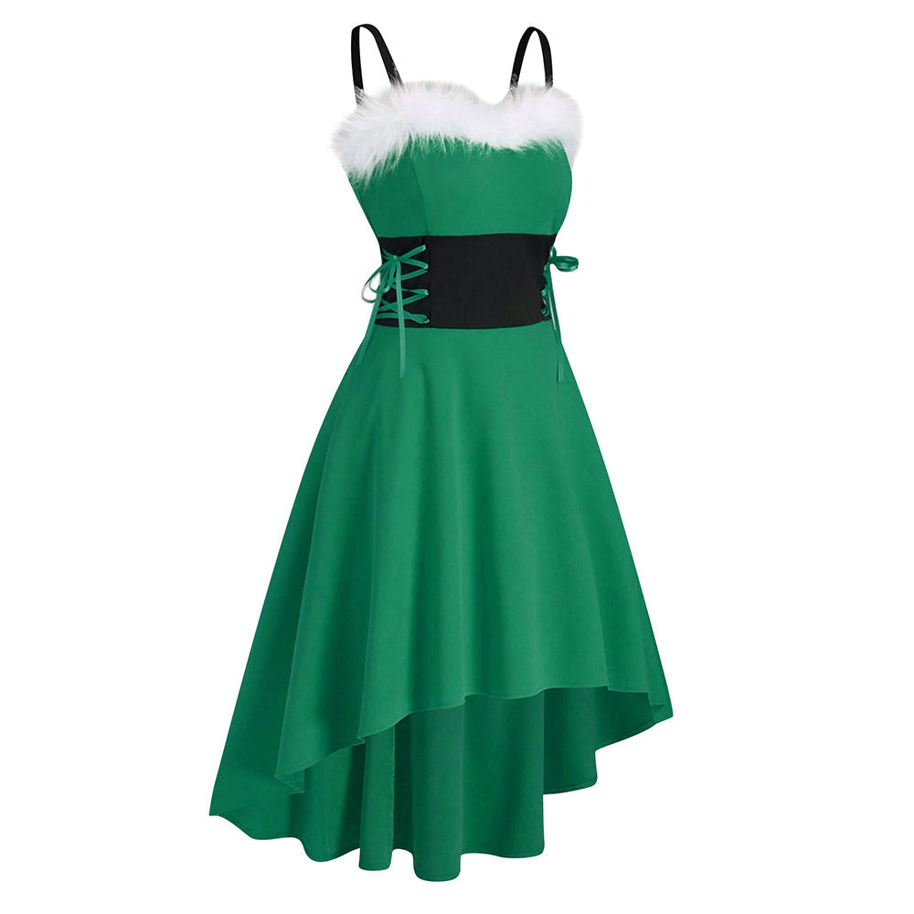 Women's Christmas Costumes Irregular Suspender Party Dress