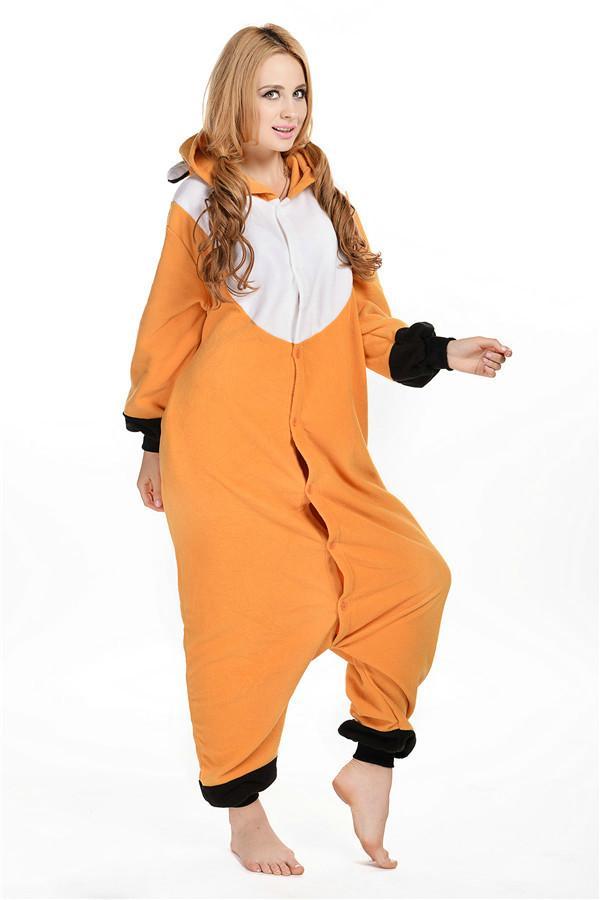 BuyAdult Animal Orange Fox Kigurumi Onesie Pajamas Costumes Now Cheaper With 3 - 5 Days Ship - PajamasBuy