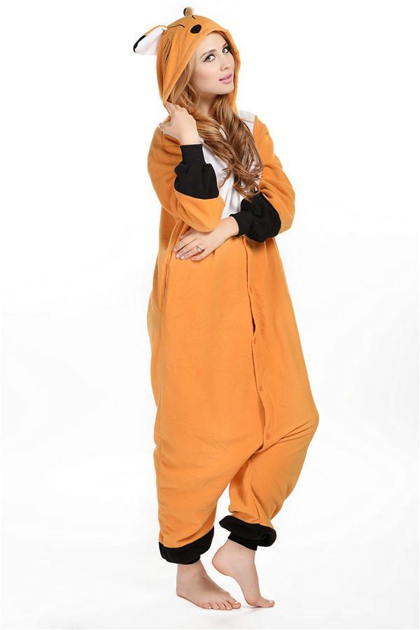 BuyAdult Animal Orange Fox Kigurumi Onesie Pajamas Costumes Now Cheaper With 3 - 5 Days Ship - PajamasBuy