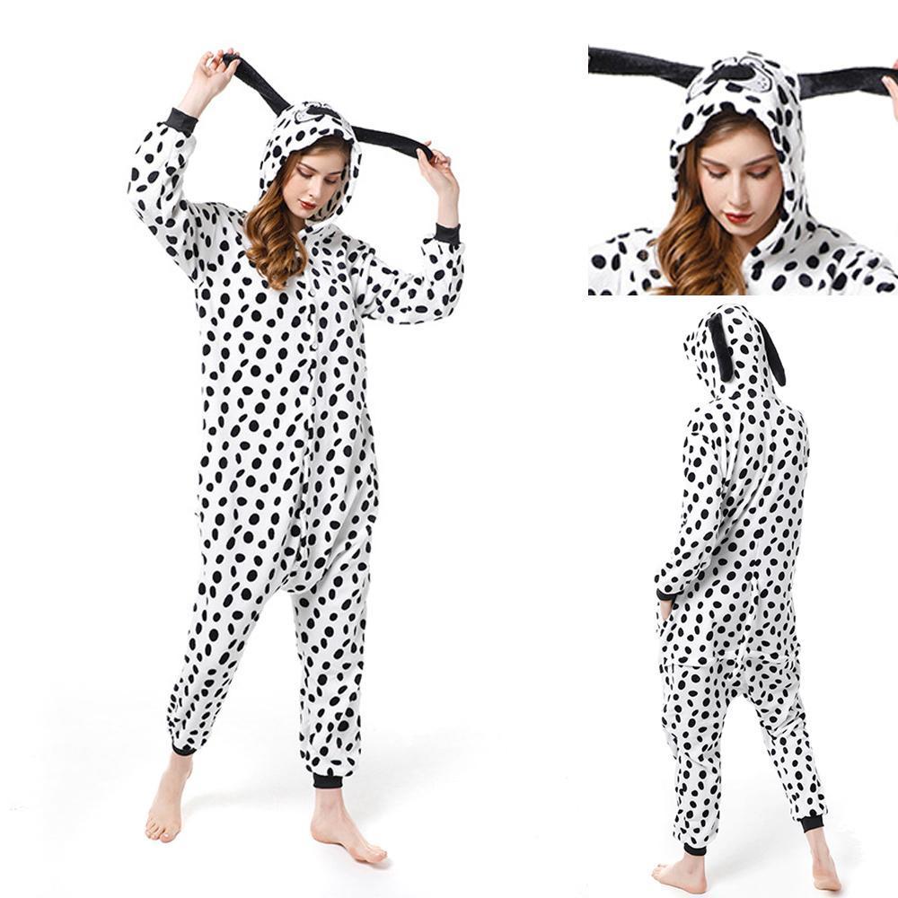 BuyAdult New Long Dalmatian Dog Kigurumi Onesies Pajamas Costume Now Cheaper With 3 - 5 Days Ship - PajamasBuy