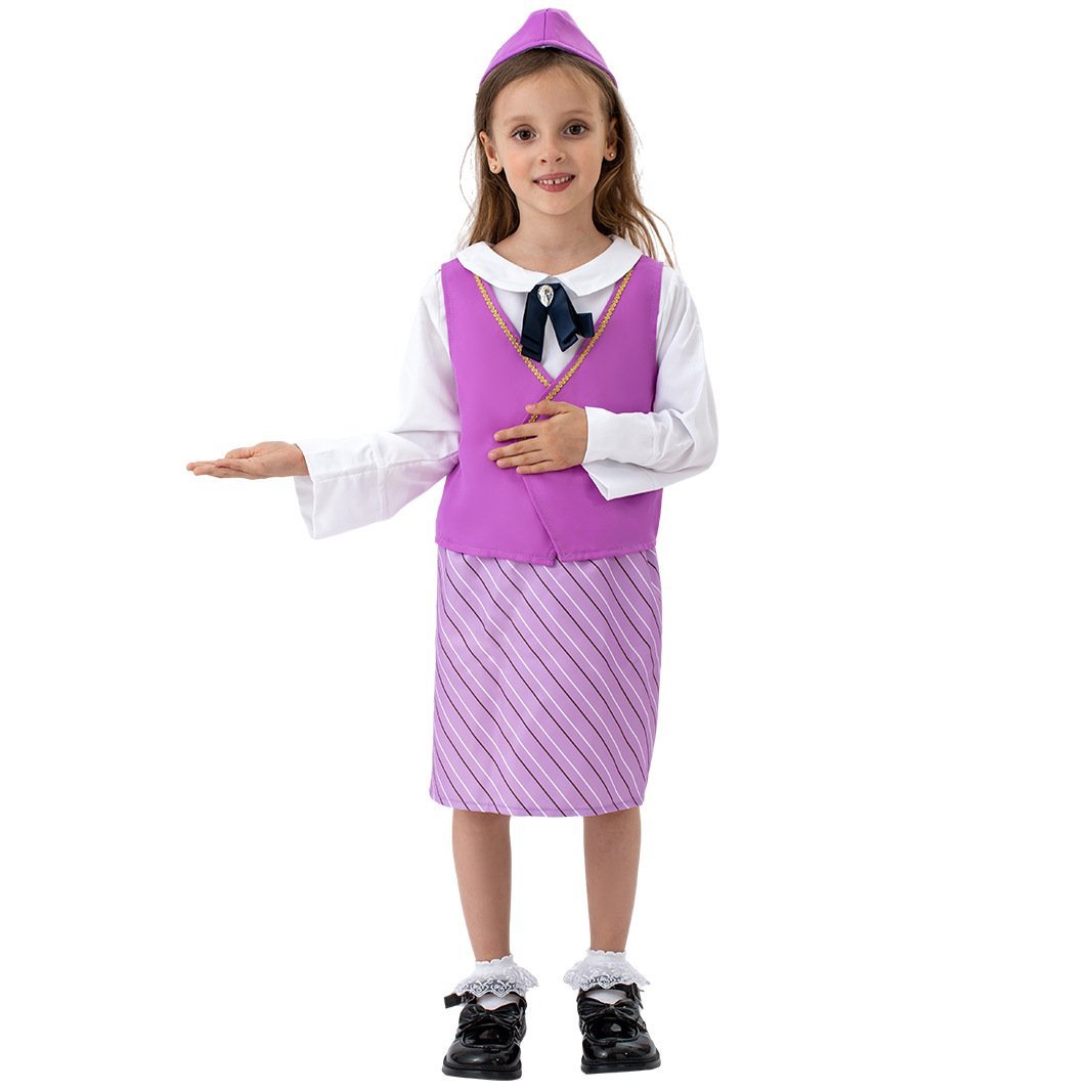 BuyAirline Stewardess Cosplay Costume Flight Attendant Costume For Kids Now Cheaper With 3 - 5 Days Ship - PajamasBuy