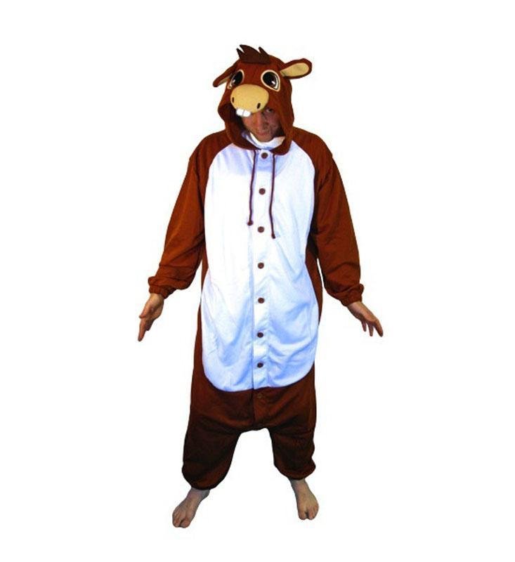 BuyAnimal Adult Brown Donkey Onesies Hoodie kigurumi Pajamas Now Cheaper With 3 - 5 Days Ship - PajamasBuy