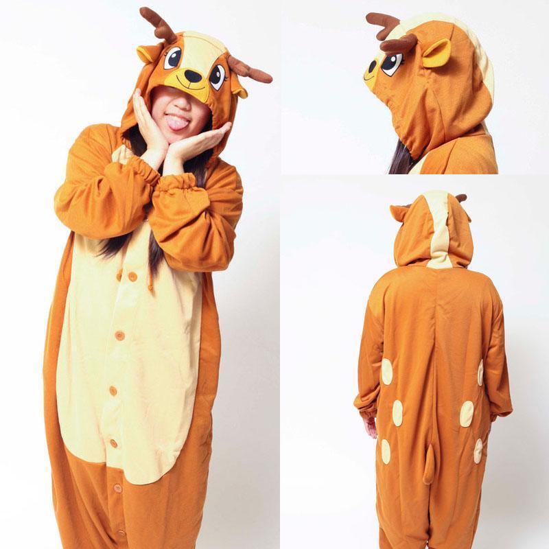 BuyAnimal Adult Deer Onesies Hoodie Kigurumi Costume pajamas Now Cheaper With 3 - 5 Days Ship - PajamasBuy