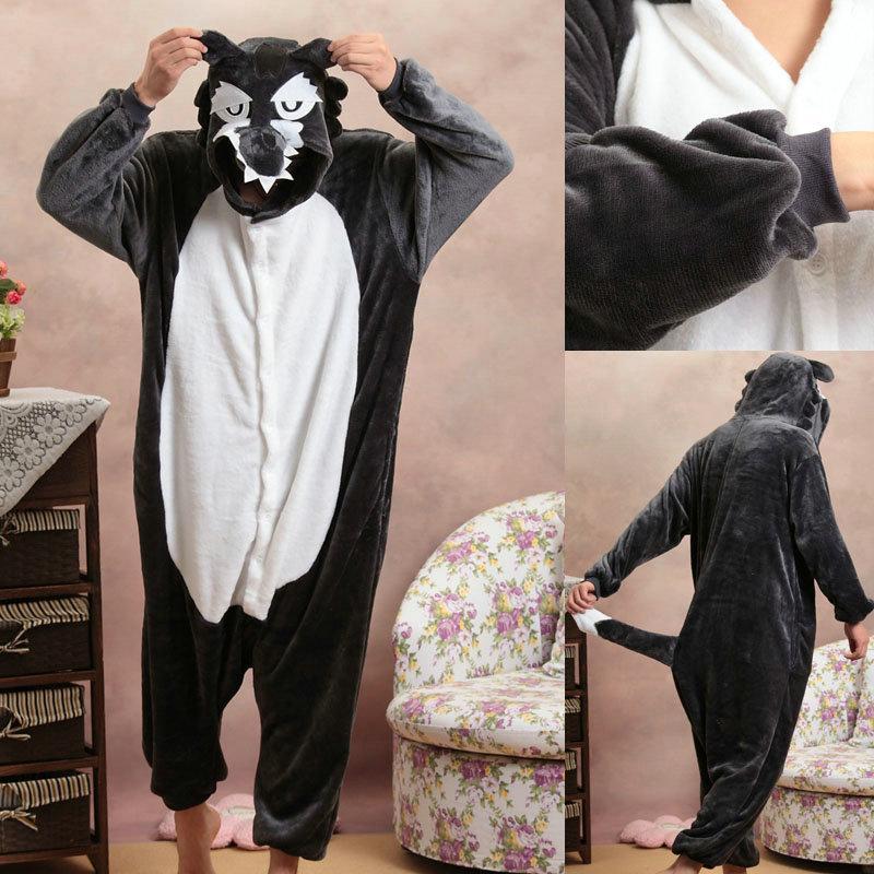 BuyAnimal Adult Pajamas Timber Wolf Hoodie kigurumi Now Cheaper With 3 - 5 Days Ship - PajamasBuy