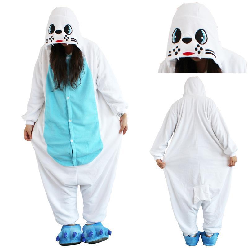 BuyAnimal Adult Sea Lion Onesie Kigurumi Hoodie Costume Pajamas Now Cheaper With 3 - 5 Days Ship - PajamasBuy