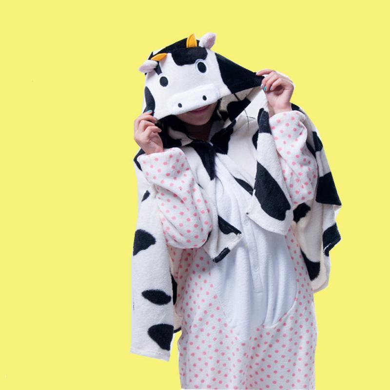 BuyAnimal Cute Kigurumi Cow Cosplay Costume Hoodie Cloak Now Cheaper With 3 - 5 Days Ship - PajamasBuy