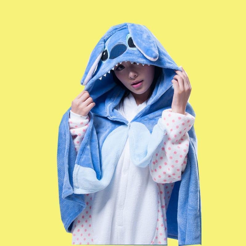 BuyAnimal Kigurumi Blue Stitch Cosplay Costume Hoodie Cloak Now Cheaper With 3 - 5 Days Ship - PajamasBuy