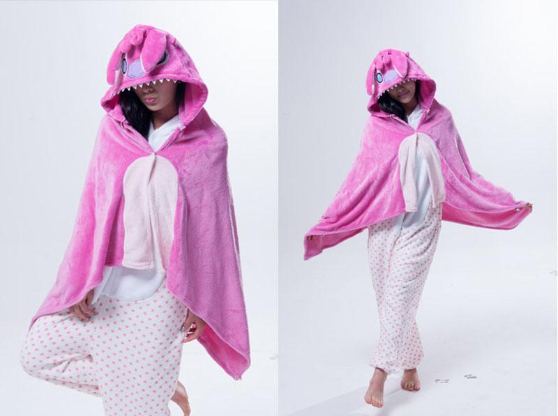 BuyAnimal Kigurumi Pink Stitch Cosplay Costume Hoodie Cloak Shawl Now Cheaper With 3 - 5 Days Ship - PajamasBuy