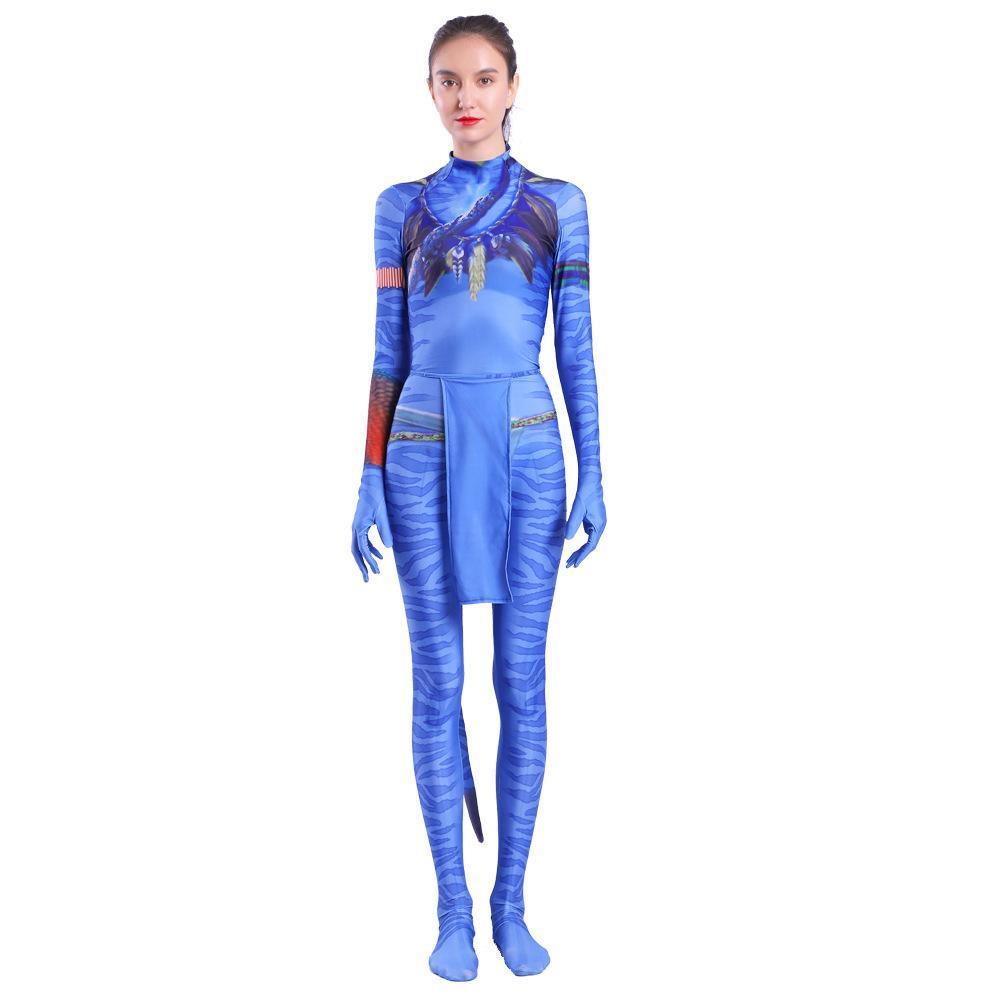 BuyAvatar 2 Neytiri Battle Costume Tail Suit Unisex Jumpsuit Halloween Cosplay Zentai Bodysuit for Adult Kids Now Cheaper With 3 - 5 Days Ship - PajamasBuy