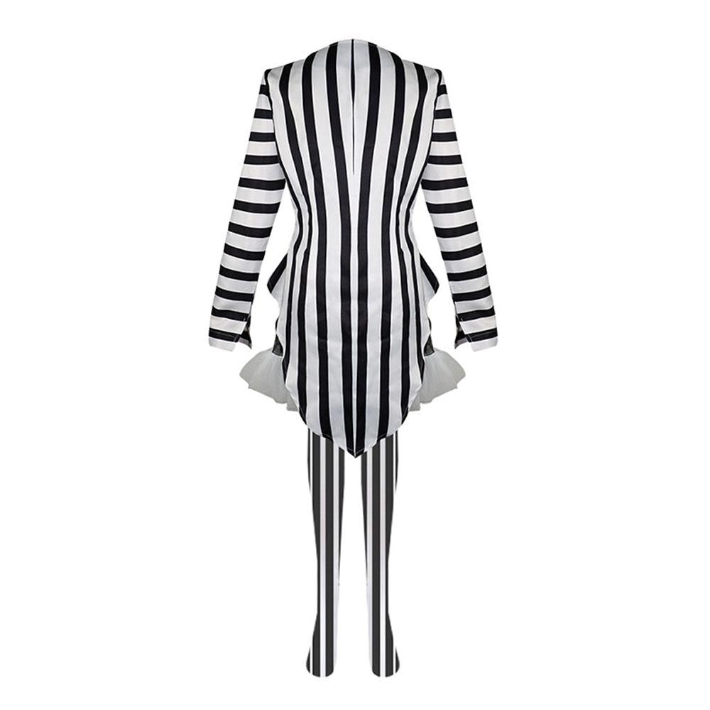 BuyBeetlejuice 2 Costume Black and White Striped Women Dress Outfits Now Cheaper With 3 - 5 Days Ship - PajamasBuy