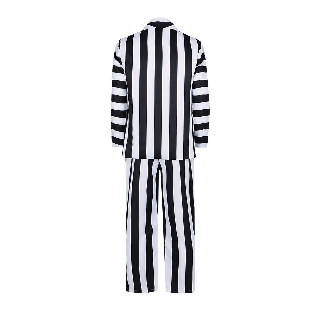 BuyBeetlejuice Adam Maitland Black And White Stripes Cosplay Costume Party Carnival Suit Now Cheaper With 3 - 5 Days Ship - PajamasBuy