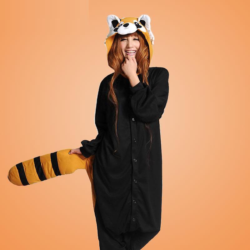 BuyBlack Racoon Onesies Hoodie Kigurumi Costume Pajamas Now Cheaper With 3 - 5 Days Ship - PajamasBuy