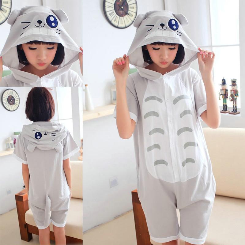 BuyBlink Totoro Pajamas Animal Onesie Hoodie Kigurumi Short Sleeve Now Cheaper With 3 - 5 Days Ship - PajamasBuy