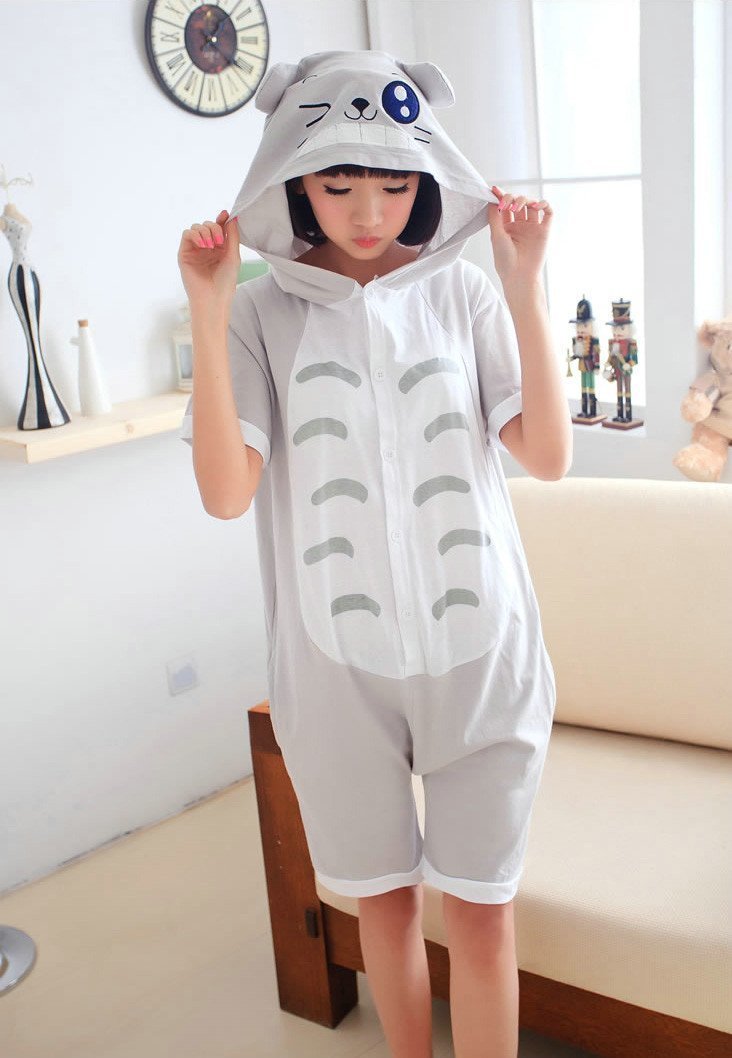 BuyBlink Totoro Pajamas Animal Onesie Hoodie Kigurumi Short Sleeve Now Cheaper With 3 - 5 Days Ship - PajamasBuy