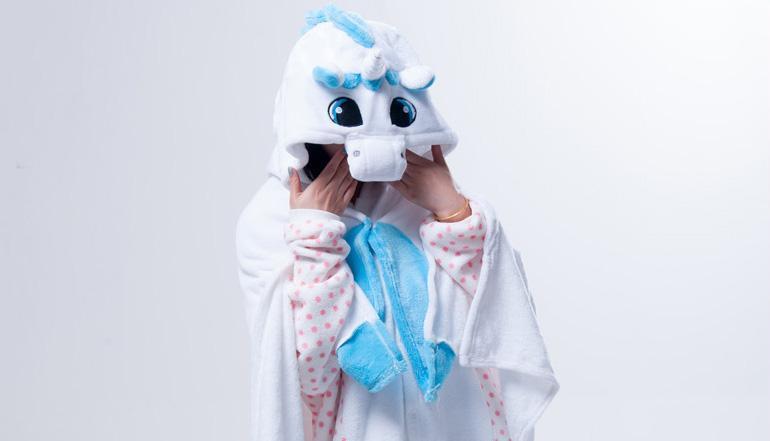 BuyBlue Unicorn Animal Anime Kigurumi Winter Warm Cloak/Shawl/Blanket Now Cheaper With 3 - 5 Days Ship - PajamasBuy