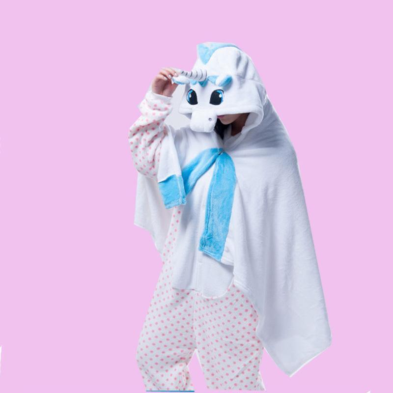 BuyBlue Unicorn Animal Anime Kigurumi Winter Warm Cloak/Shawl/Blanket Now Cheaper With 3 - 5 Days Ship - PajamasBuy