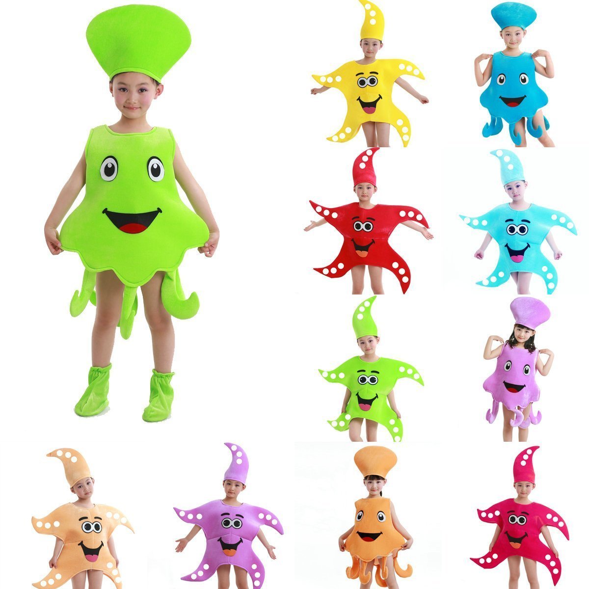 BuyCartoon Starfish Octopus Children Kids Gift Kigurumi Costume Now Cheaper With 3 - 5 Days Ship - PajamasBuy