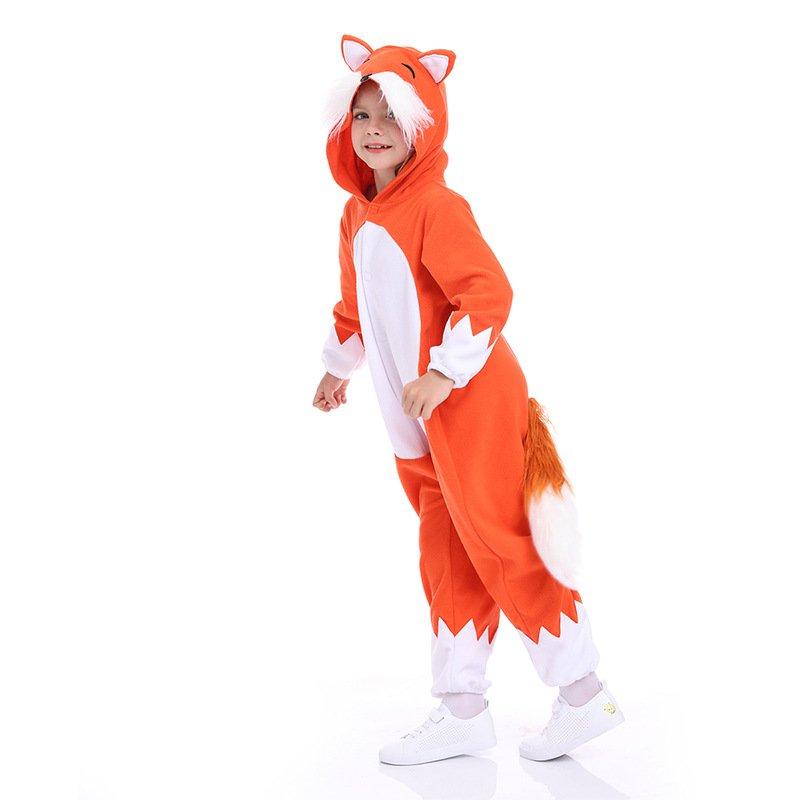 BuyChristmas Costumes Kids Cartoon Fox Kigurumi Pajamas Hooded Jumpsuit Now Cheaper With 3 - 5 Days Ship - PajamasBuy