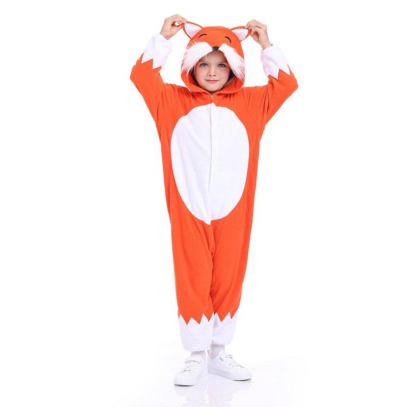 BuyChristmas Costumes Kids Cartoon Fox Kigurumi Pajamas Hooded Jumpsuit Now Cheaper With 3 - 5 Days Ship - PajamasBuy