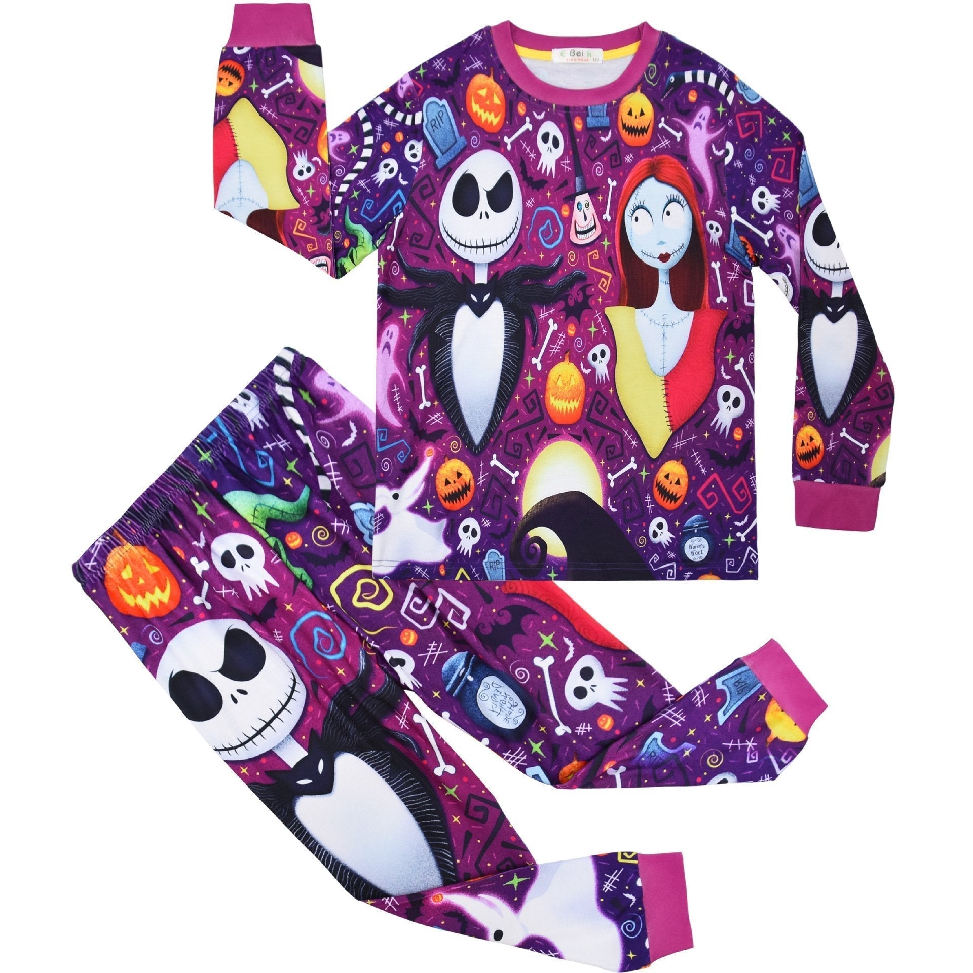 BuyChristmas Pajamas Jack Sally Printed Long Sleeve Set Big Kids Now Cheaper With 3 - 5 Days Ship - PajamasBuy