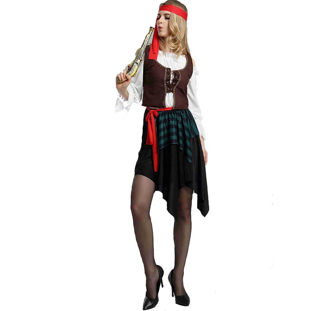 BuyCouples Pirate Outfit Cosplay Costume Fancy Dress Halloween For Adult Now Cheaper With 3 - 5 Days Ship - PajamasBuy