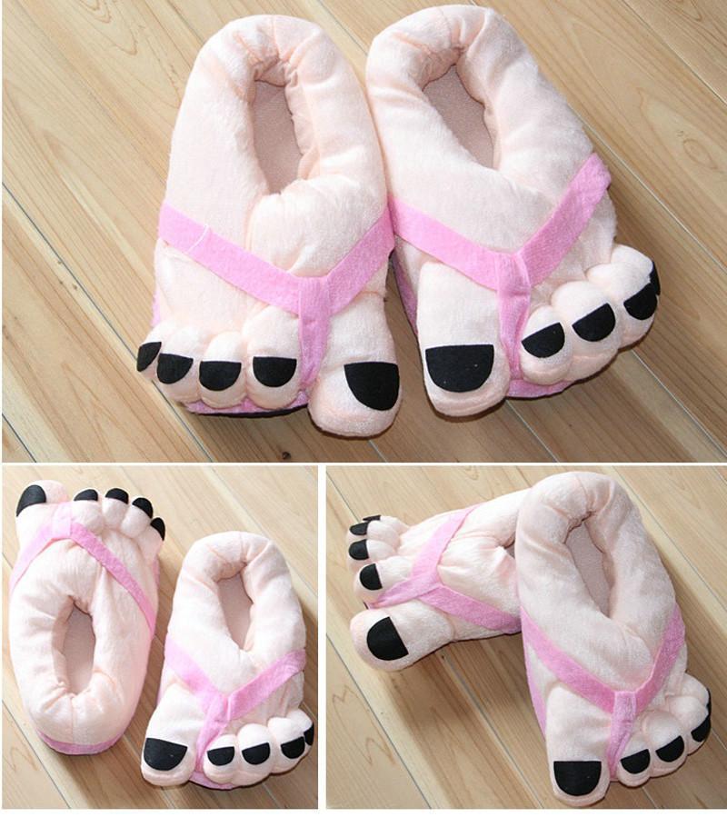 BuyCOVER HEEL Cartoon Big Toes Funny Winter Warm Slipper Household Shoes Now Cheaper With 3 - 5 Days Ship - PajamasBuy