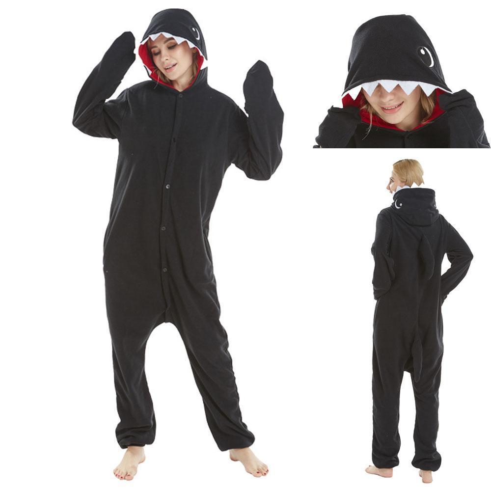 BuyDark Shark Animal Kigurumi Onesies Pajamas For Adult Now Cheaper With 3 - 5 Days Ship - PajamasBuy