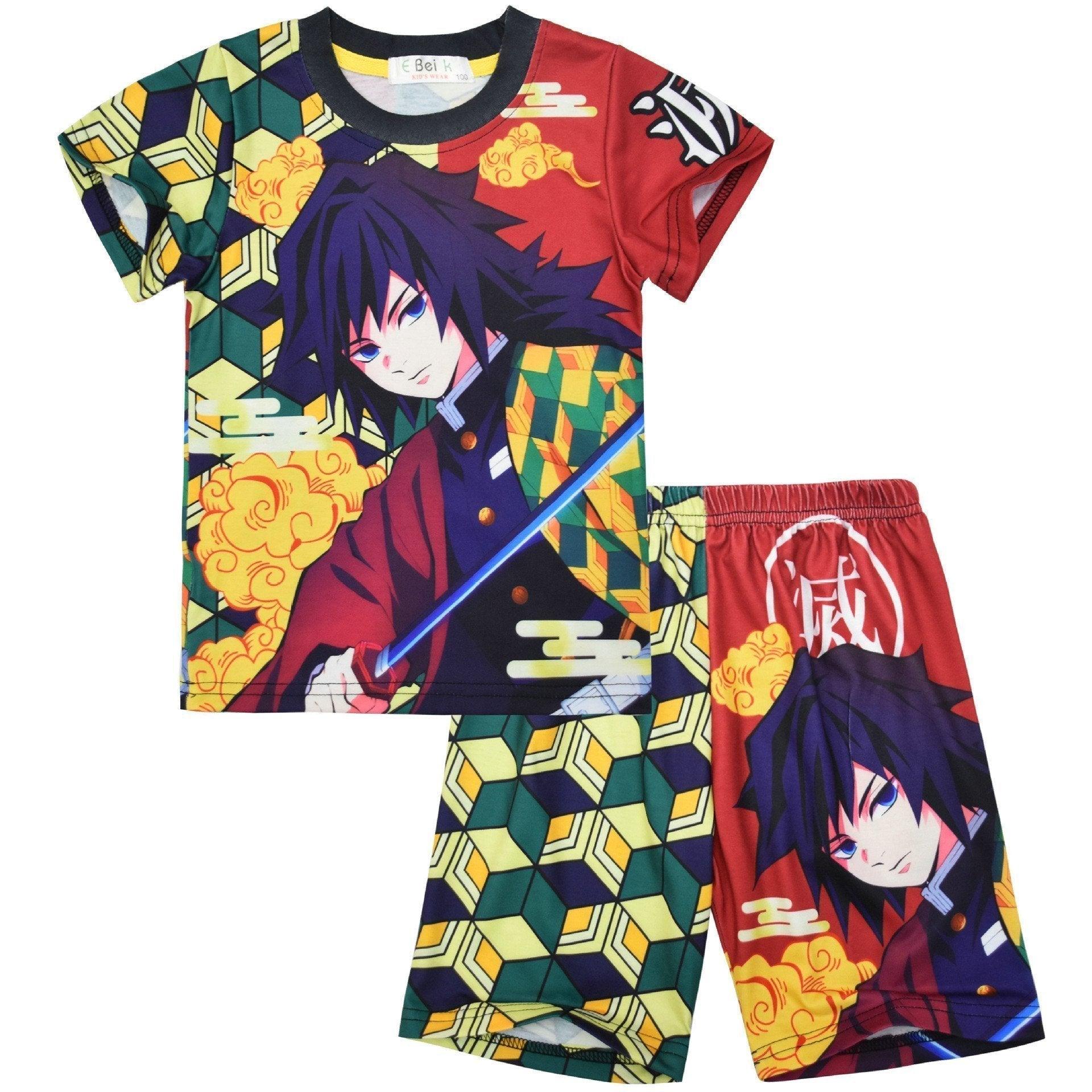 Demon Slayer Big Kids Homewear Tshirt & Shorts Set Short Sleeve Pajamas - Pajamasbuy