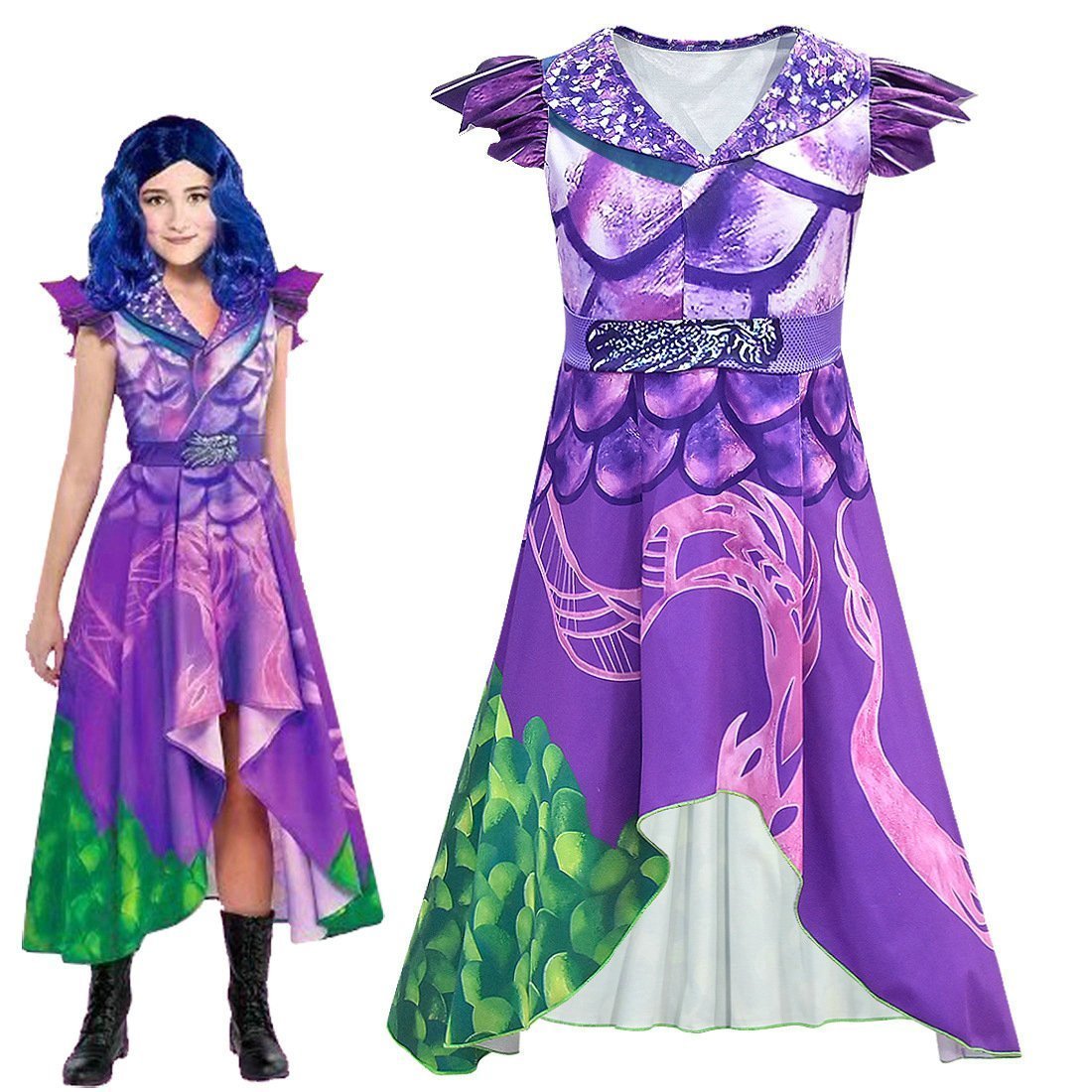 BuyDescendants 3 Dragon Mal Cosplay Costume Kids Girl Dress Now Cheaper With 3 - 5 Days Ship - PajamasBuy