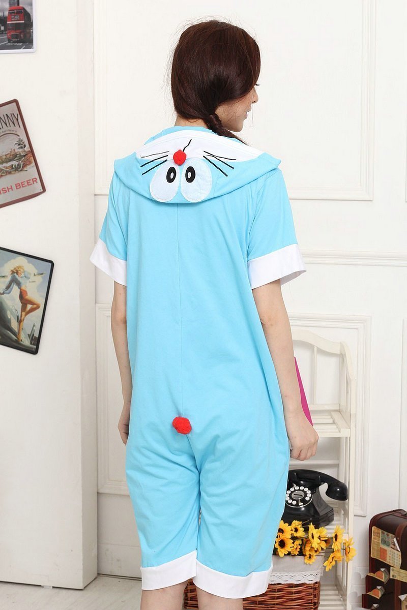 BuyDoraemon Cat Pajamas Onesie Kigurumi Short Sleeve Costume Now Cheaper With 3 - 5 Days Ship - PajamasBuy