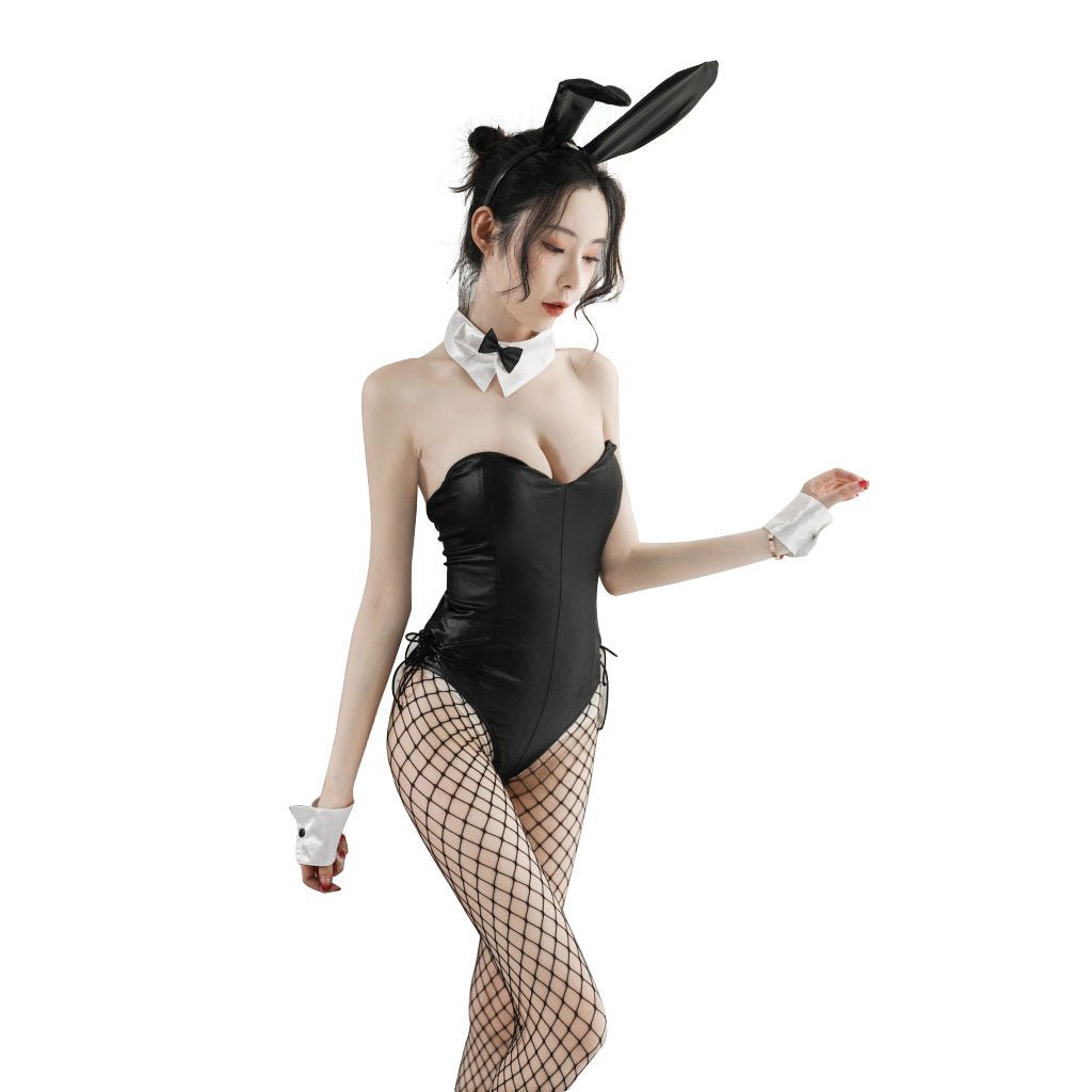 BuyFever Bunny Costume jumpsuit Patent leather uniform Now Cheaper With 3 - 5 Days Ship - PajamasBuy