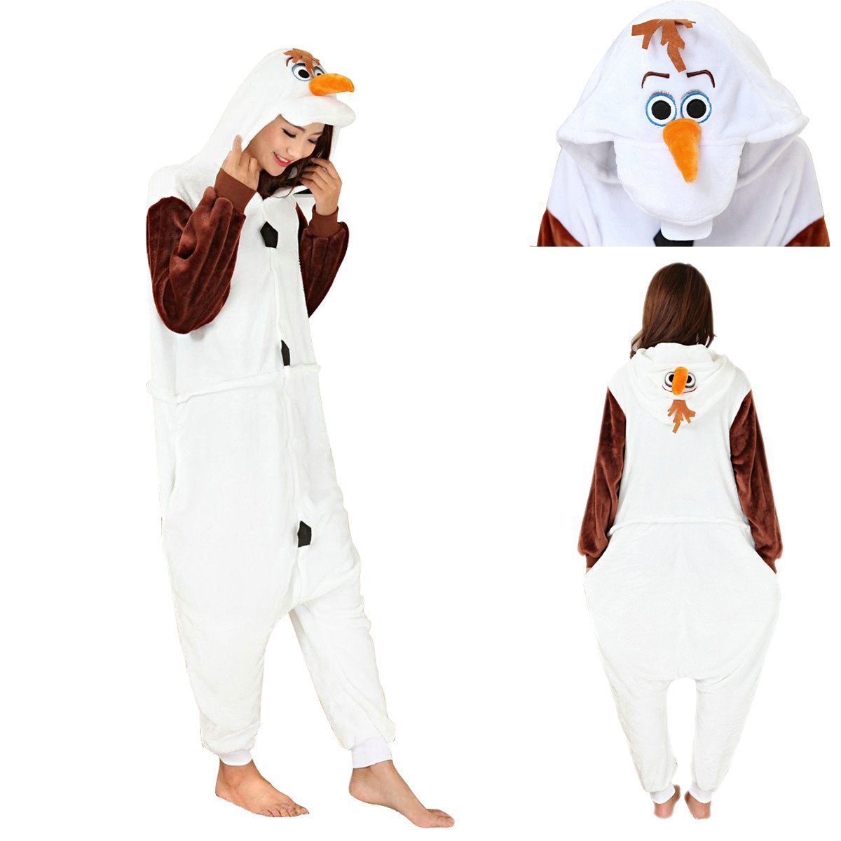 BuyFrozen Olaf Snowman Adult Kigurumi Onesies Pajamas Costume Now Cheaper With 3 - 5 Days Ship - PajamasBuy