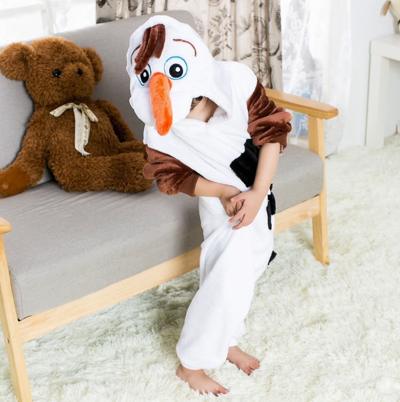 BuyFrozen Olaf Snowman Kids Kigurumi Onesies Pajamas Costume Now Cheaper With 3 - 5 Days Ship - PajamasBuy