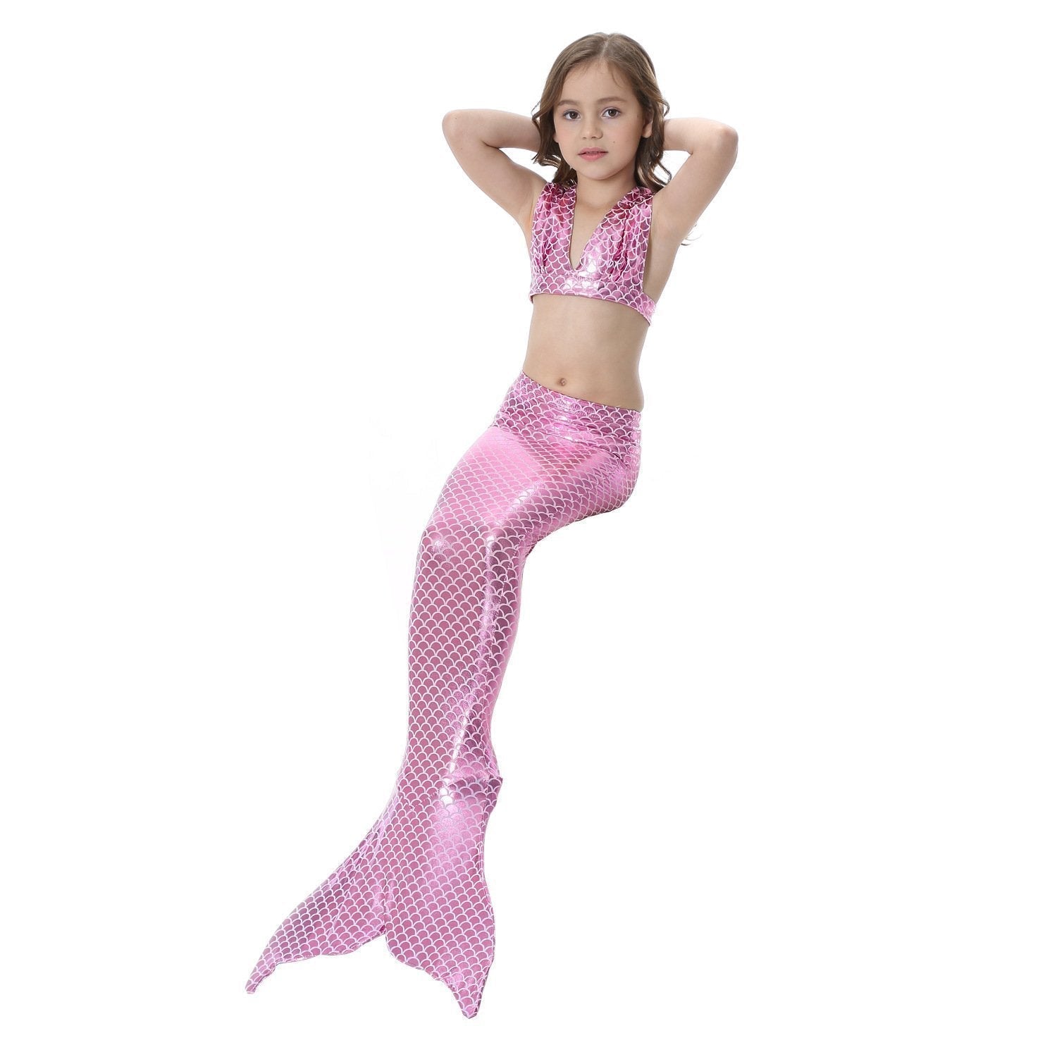 BuyGirl Kids Mermaid Tail Swimwear Bikini Set Bathing Suit Fancy Costume Now Cheaper With 3 - 5 Days Ship - PajamasBuy