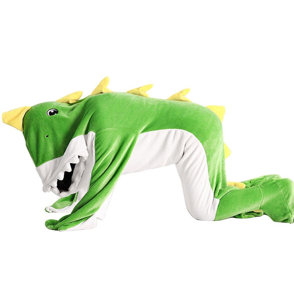 BuyGreen Dinosaur Animal Sleeping Bag Loose Onesies Pajamas Adult Super Soft Fleece Hoodie Now Cheaper With 3 - 5 Days Ship - PajamasBuy