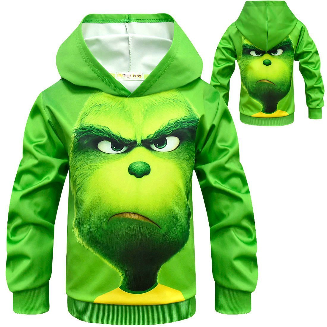 BuyGreen Monster Grinch Kids Boys Mask Hooded Sweatshirt Set Now Cheaper With 3 - 5 Days Ship - PajamasBuy