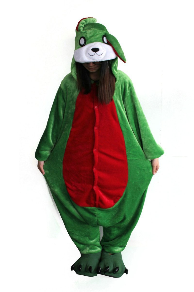 BuyGreen Rabbit Onesies Hoodie Pajamas Animal Easter Costume Kigurumi Now Cheaper With 3 - 5 Days Ship - PajamasBuy