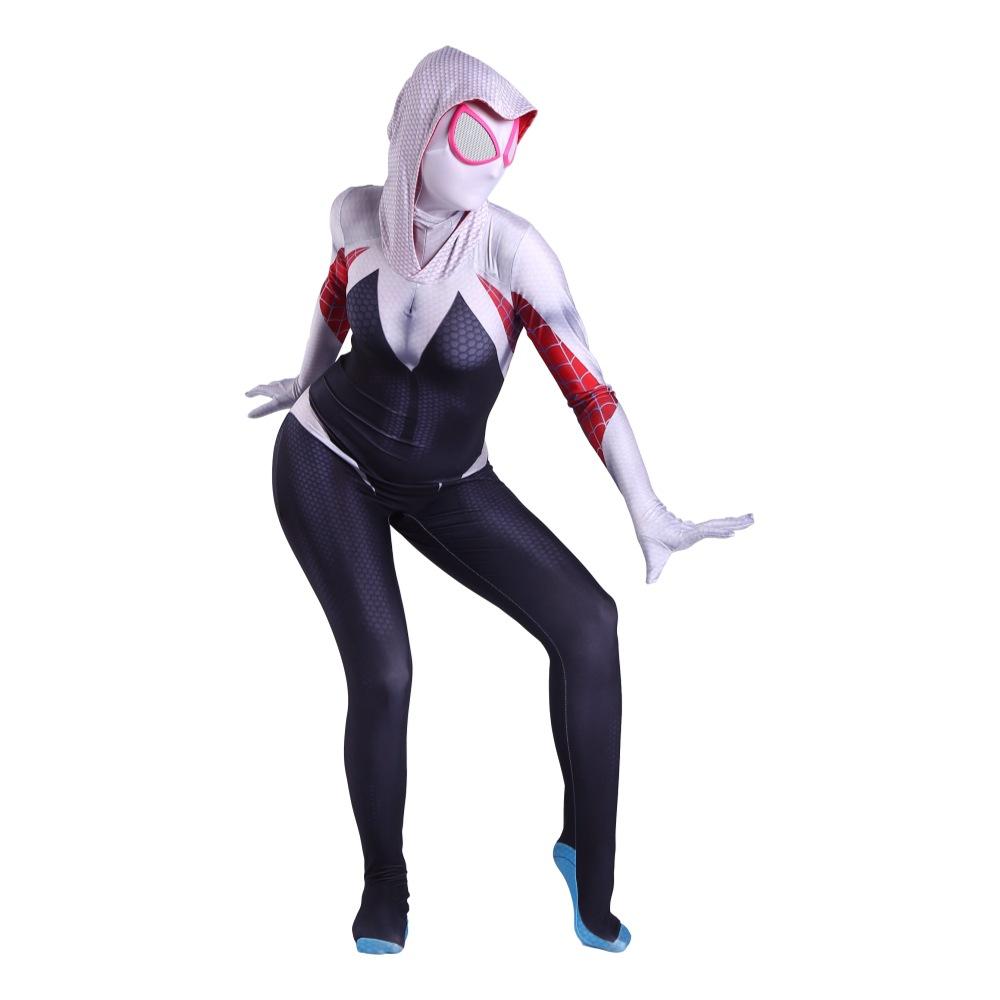 BuyGwen Stacy Spider - man Costume Costume Zentai Jumpsuit Bodysuit Adult Kids Now Cheaper With 3 - 5 Days Ship - PajamasBuy