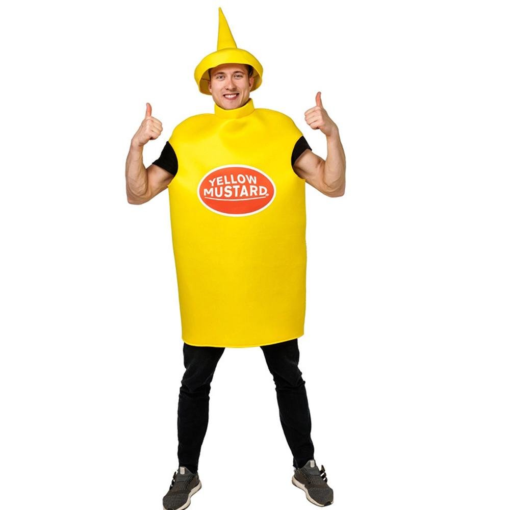 BuyHalloween Adult Couples Mustard Ketchup jumpsuit Costume Cosplay Party Now Cheaper With 3 - 5 Days Ship - PajamasBuy