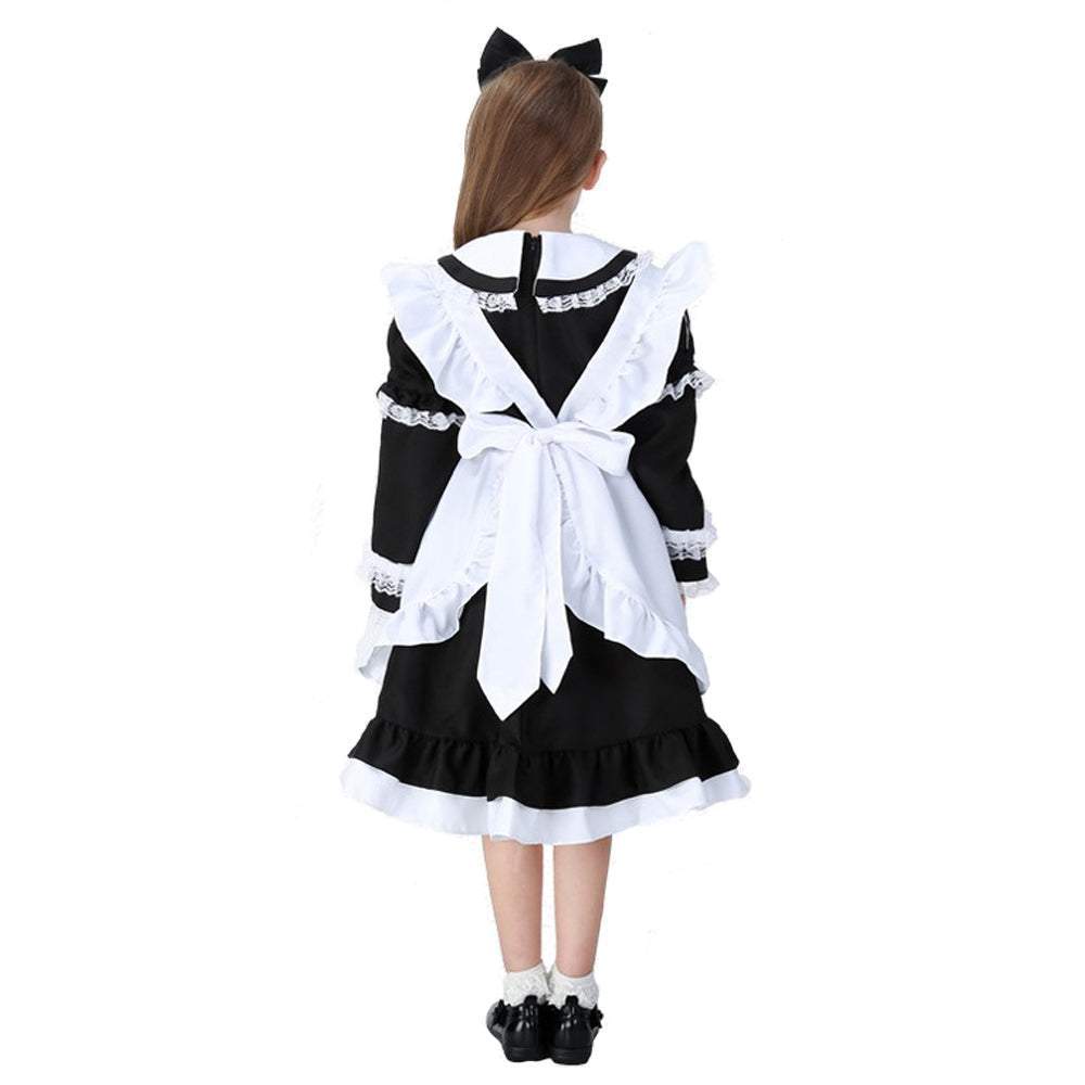 BuyHalloween Alice Dress Girl's Princess Costume Maid Dress for kids Now Cheaper With 3 - 5 Days Ship - PajamasBuy