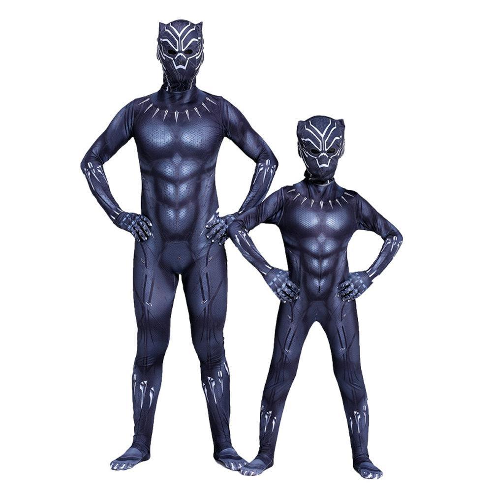 BuyHalloween Black Panther Kids Men Cosplay Costume Zentai Bodysuit Now Cheaper With 3 - 5 Days Ship - PajamasBuy