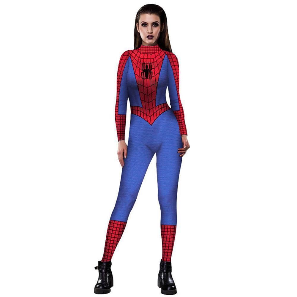 BuyHalloween Peter B Parker Spider woman Digital Printed Bodycon Jumpsuit Costume Now Cheaper With 3 - 5 Days Ship - PajamasBuy