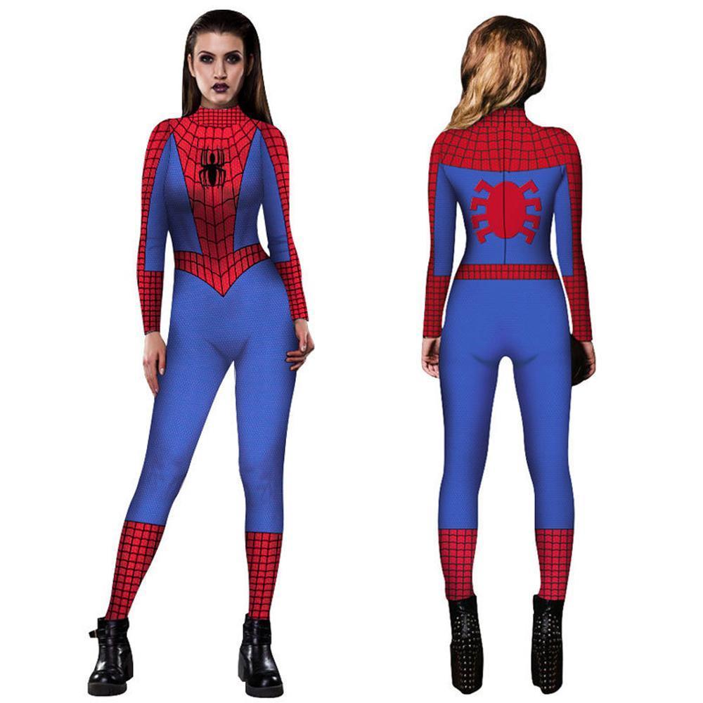 BuyHalloween Peter B Parker Spider woman Digital Printed Bodycon Jumpsuit Costume Now Cheaper With 3 - 5 Days Ship - PajamasBuy