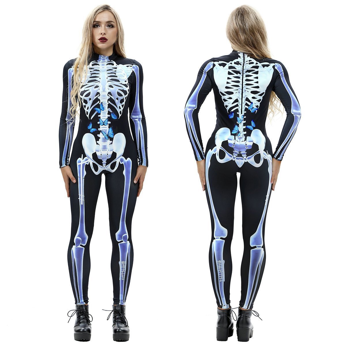 BuyHalloween Skeleton Cosplay Costume Bodycon Jumpsuit for Women Now Cheaper With 3 - 5 Days Ship - PajamasBuy