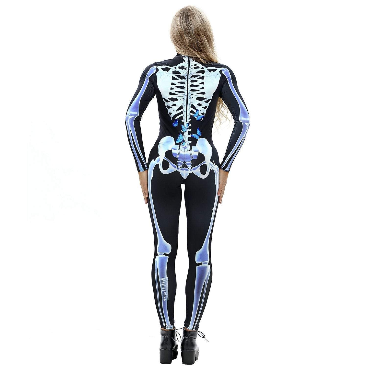 BuyHalloween Skeleton Cosplay Costume Bodycon Jumpsuit for Women Now Cheaper With 3 - 5 Days Ship - PajamasBuy