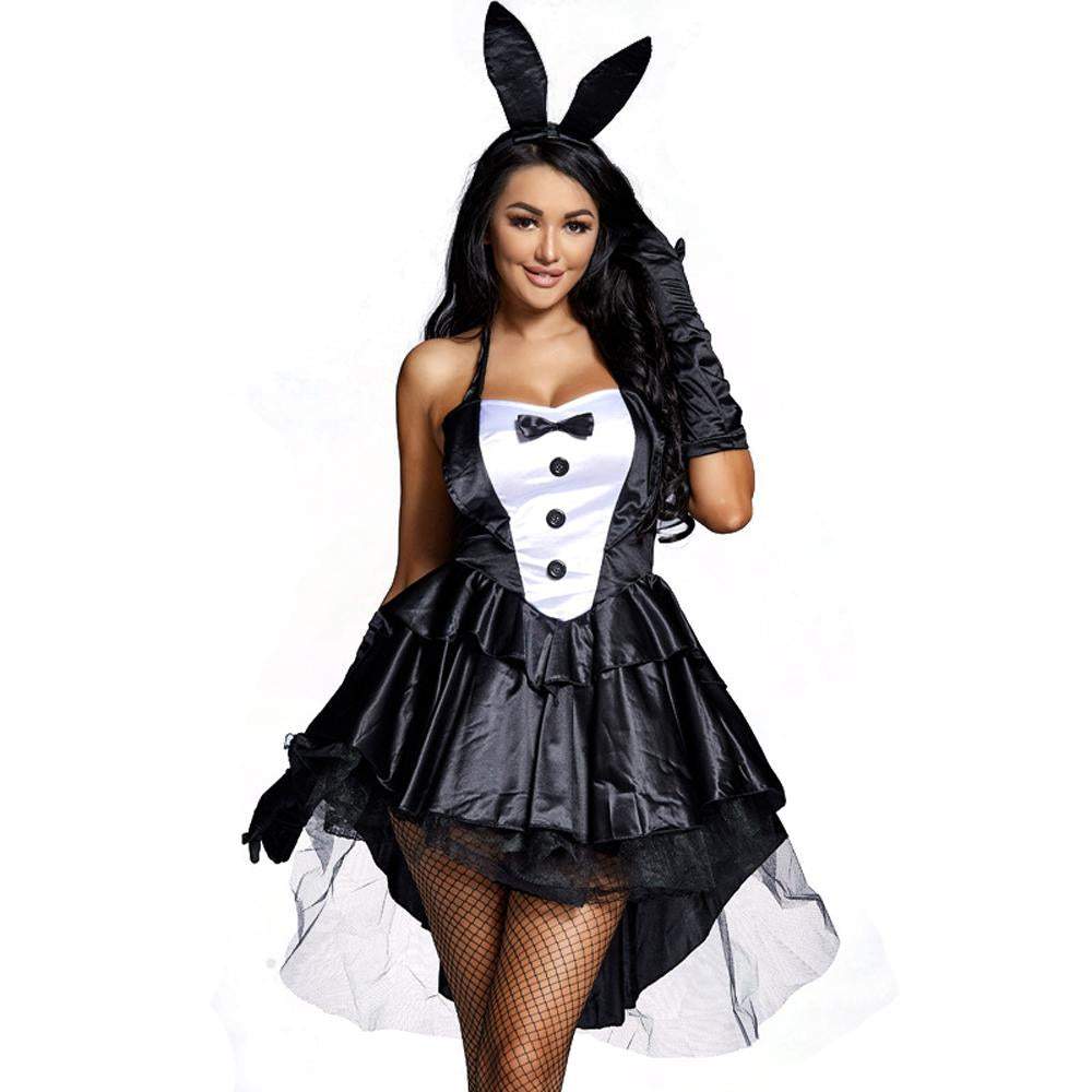 BuyHalloween Women's bunny tuxedo magician Black Easter costume for girl Now Cheaper With 3 - 5 Days Ship - PajamasBuy