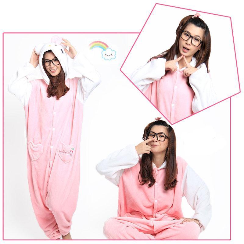 BuyHello Kitty Kigurumi Animal Onesie Hoodie Costume Pajamas Now Cheaper With 3 - 5 Days Ship - PajamasBuy